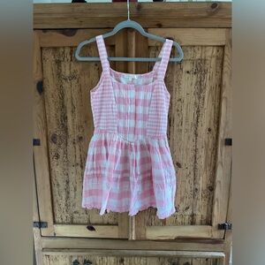 LoveShackFancy Pink Gingham Mini Dress